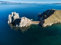 Sarayskiy beach. Shamanka Rock. Lake Baikal at Olkhon Island. the village of Khuzhir