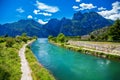 The Sarca river in Nago-Torbole Royalty Free Stock Photo