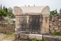 A sarcophagus. Al-Bass Tyre necropolis. Roman remains in Tyre. Tyre is an ancient Phoenician city. Tyre, Lebanon Royalty Free Stock Photo