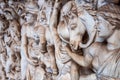 Sarcophagus with Amazons and Achilles with Penthesilea at Octagonal Courtyard of the Belvedere Palace, Vatican Museum, Rome, Italy Royalty Free Stock Photo