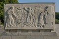 Sarcophagus with bas relief of war scene. Soviet War Memorial in Treptower park, Berlin