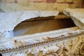 Sarcophagus in church of St. Nicholas in Demre Turkey Royalty Free Stock Photo