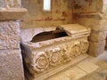 Sarcophagus in the church of St. Nicholas in Demre Turkey Royalty Free Stock Photo