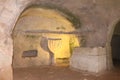 Sarcophagus and Menorah at Beit Shearim, northern Israel