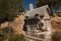 Sarcophagus and Olive Trees, Xanthos, Turkey Royalty Free Stock Photo