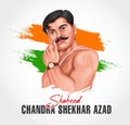 Indian Freedom fighter Chandra Shekhar Azad. Social media banner design template Royalty Free Stock Photo