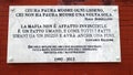Sardegna, Italy- juni 25, 2021: a plaque with sentences said by two Italian judges who were investigating the mafia. Royalty Free Stock Photo