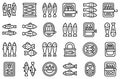 Sardine icons set outline vector. Can fish