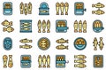 Sardine icons set vector flat