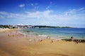 SANTANDER, SPAIN - JULY 24, 2018: Playa De La Concha, Sardinero in Santander, the Bay of Biscay, Atlantic Ocean, Spain Royalty Free Stock Photo