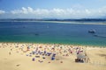 SANTANDER, SPAIN - JULY 24, 2018: Playa De La Concha, Sardinero in Santander, the Bay of Biscay Royalty Free Stock Photo