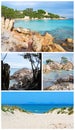 Sardinia beaches in collage Royalty Free Stock Photo
