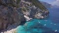 Sardinia cala aerial view shot from 4k drone