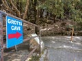 Sardinia. Fluminimaggiore. Su Mannau Cave. Signal to the cave Royalty Free Stock Photo