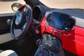 Fiat 500 interior Royalty Free Stock Photo