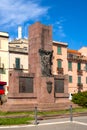 Sardinia, Italy - Memorial of the Fallen - Monumento ai Caduti - at the Corso Vittorio Emanuele in the Bosa city center