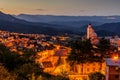 Sardinia, Italy: Mountain town Lanusei in the sunset