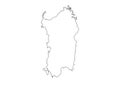 Sardinia outline map island shape Italy