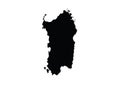 Sardinia outline map island shape Italy