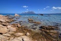 Sardinia, Porto Istana beach facing the island of Tavolara. Royalty Free Stock Photo
