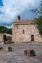 Sardinia. San Giovanni Suergiu. Old Palmas. Church of Santa Maria di Palmas, 11th century AD, and military refuge of 2nd World War