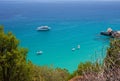 Sardinia seascape. View of crystal sea on summer in Sardinia, near Cala Luna. Sardinian landscape. Holidays in Sardinia Royalty Free Stock Photo