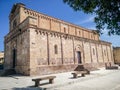 Sardinia. Tratalias. Glimpse of Tratalias Vecchia. The medieval Cathedral of Santa Maria di Monserrato, 13th century AD