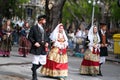 Sardinian couples in Saint Efisio Feast festvail parade