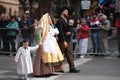 Sardinian family at Saint Efisio Feast festival in Cagliari, Sardinia, Italy