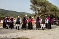 Sardinian group dance with typical clothes and folklore