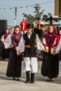 Sardinian group dance with typical clothes and folklore