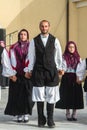 Sardinian group dance with typical clothes and folklore