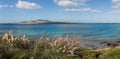 Sardinian landscape of La Pelosa beach, Italy Royalty Free Stock Photo