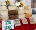 Sardinian origin cheese for sale in the local market