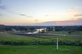 Sardis Lake dam and forest Royalty Free Stock Photo