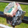 Sardonyx, a variant of onyx in which the colored bands are sard, or red, rather than black