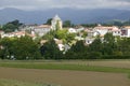 Sare, France in Basque Country on Spanish-French border, is a hilltop 17th century village surrounded by farm fields, in the Royalty Free Stock Photo