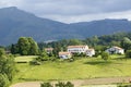 Sare, France in Basque Country on Spanish-French border, is a hilltop 17th century village surrounded by farm fields and mount Royalty Free Stock Photo