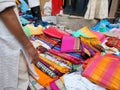 Sarees in beautiful colours like yellow,pink, purple, black, orange for selling