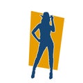 Silhouette of a cowgirl in a sexy pose. Royalty Free Stock Photo