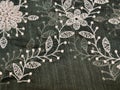 Sari fabric design closeup Royalty Free Stock Photo