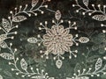 Sari fabric design closeup Royalty Free Stock Photo