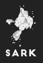 Sark - communication network map of island. Royalty Free Stock Photo