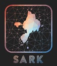 Sark map design. Royalty Free Stock Photo