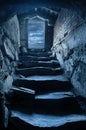 Sark stone stairs of cellar dungeon, loosing freedom concept Royalty Free Stock Photo