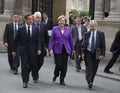 Sarkozy and Merkel Royalty Free Stock Photo