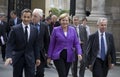 Sarkozy and Merkel Royalty Free Stock Photo