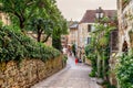 Sarlat-la-Caneda, France. Picturesque street in historical village, DÃÂ©partement of Dordogne.