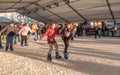 Skaters on the ice at Sarlat Christmas market