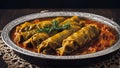 Sarma, traditional balkan meal , minced meat wrapped in cabbage leaves, AI